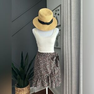 Hollister Asymmetrical Floral Skirt - Black and Pink